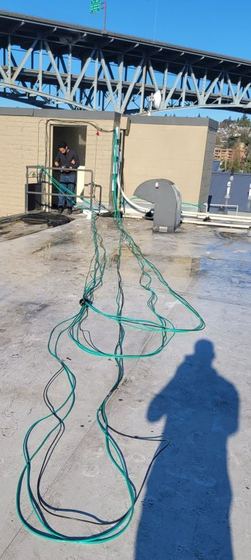 16 × CAT6a, 4-floor conduit pull