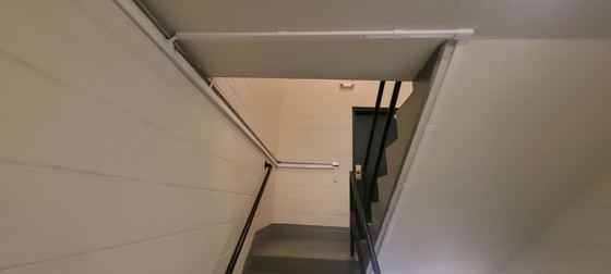 Stairwell — Indoor wraparound staircase CAT6 run